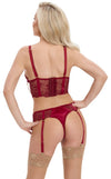 Dunkelrotes verführerisches BH Set mit feiner Spitze von Cottelli LINGERIE – Ansicht 3