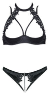 Schwarzes Hebe-Set aus Stickerei mit Bügel-Hebe und String ouvert von Cottelli – Ansicht 5