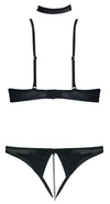 Schwarzes Hebe-Set aus Stickerei mit Bügel-Hebe und String ouvert von Cottelli – Ansicht 6