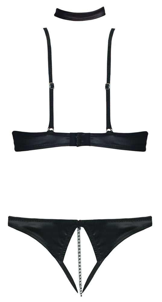 Schwarzes Hebe-Set aus Stickerei mit Bügel-Hebe und String ouvert von Cottelli – Ansicht 6