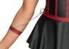 Schwarzes Ouvert-Set aus Longline-Hebe mit Volant, String und Armfesseln von Cottelli BONDAGE – Ansicht 8