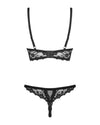 Schwarzes Set Letica aus Spitze mit Bügel-Hebe und String ouvert von Obsessive – Ansicht 7