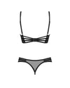 Schwarzes Set Roxelia mit Longline-Hebe und Riostring ouvert aus Tüll von Obsessive – Ansicht 4