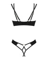 Schwarzes aufregendes Dessous Set aus feinem Netz mit offenem Schritt von Obsessive – Ansicht 4