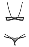 Schwarzes Ouvert-Set Nutris mit Bügel-Hebe-BH und String ouvert von Obsessive – Ansicht 5