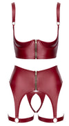 Bordeauxrotes verführerisches Ouvert Set mit edlen Zippern von Cottelli LINGERIE – Ansicht 7