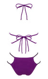 Lilafarbener Bikini Balitta im schillernden Glanzlook mit Neckholder von Obsessive – Ansicht 7