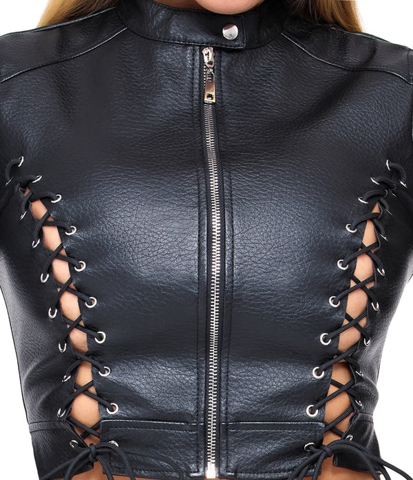 Schwarzes verführerisches zweiteiliges Set aus Jacke und Riostring von Cottelli PARTY – Ansicht 6