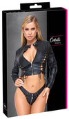 Schwarzes verführerisches zweiteiliges Set aus Jacke und Riostring von Cottelli PARTY