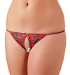 Rotes Set in Karo-Optik mit weißer Spitze und Tüll von Cottelli – Ansicht 4