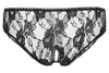Schwarzer zarter Slip aus floraler Spitze mit offenem Schritt von Cottelli – Ansicht 7