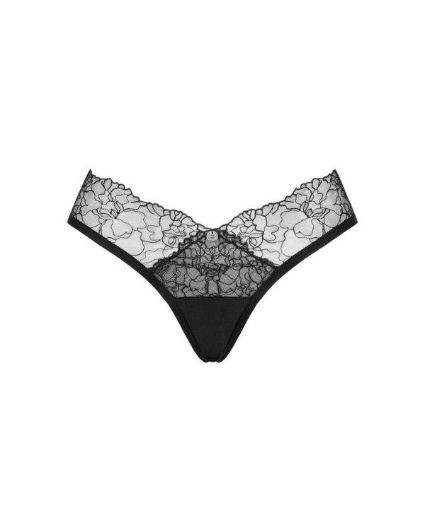 Schwarze Panties Bella Rou aus besticktem Tüll von Obsessive – Ansicht 3