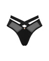 Schwarzer Slip Brasica in zarter Transparenz mit blickdichten Details von Obsessive – Ansicht 3