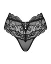 Schwarze Panties Elizenes in String-Optik aus transparenter Spitze von Obsessive – Ansicht 3