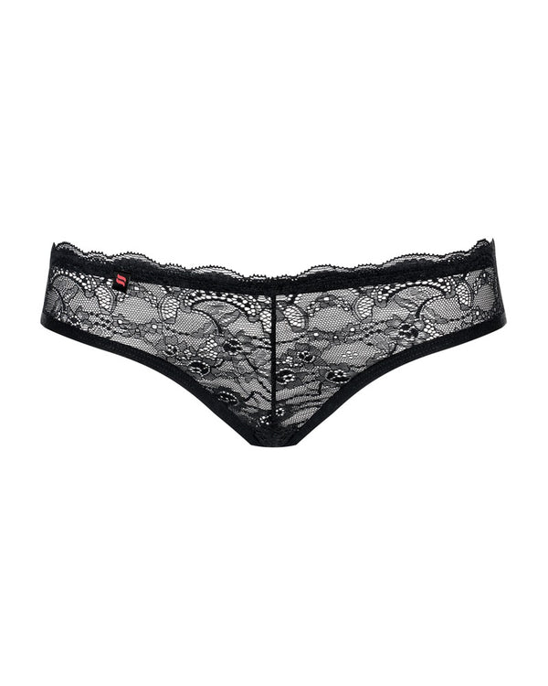 Schwarzer Slip Frivolla aus zarter Spitze von Obsessive – Ansicht 3