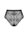 Schwarzer High-Waist-Slip Mibelia aus Floralspitze mit Cut-outs von Obsessive – Ansicht 4