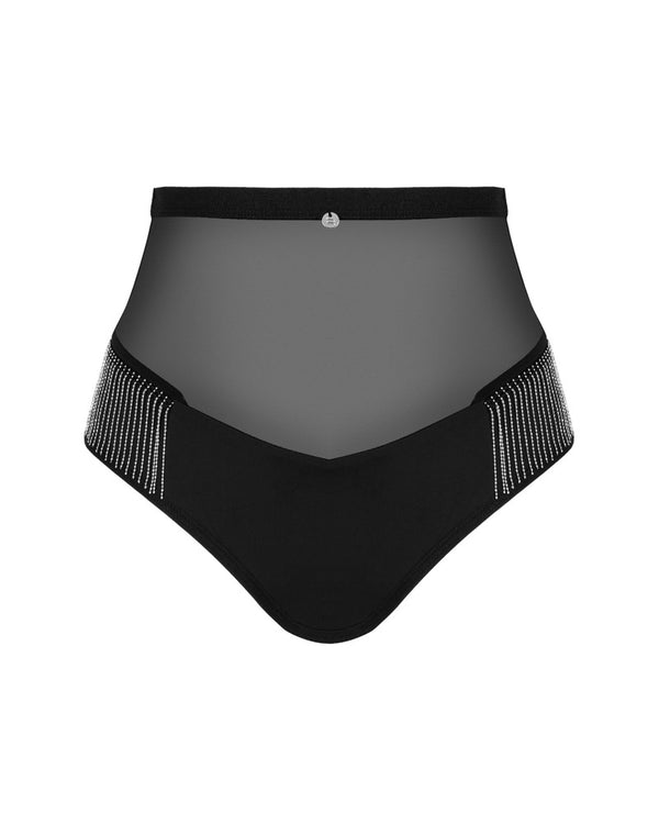 Schwarzes High-Waisted-Höschen Milladis mit einzigartigen Verzierungen von Obsessive – Ansicht 3