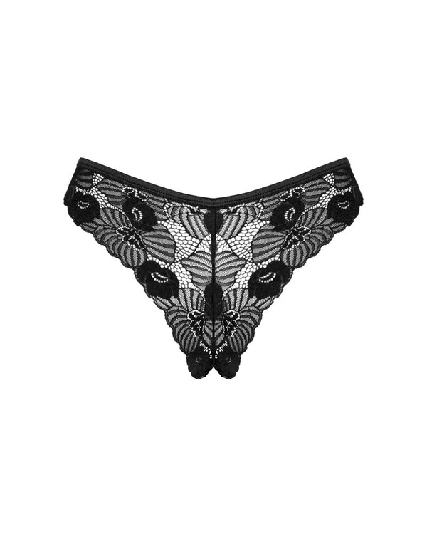 Schwarzer Riostring Serena Love aus Floralspitze von Obsessive – Ansicht 4