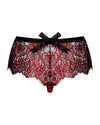 Rotes elegantes Shorts Höschen mit feiner floraler Spitze von Obsessive – Ansicht 4