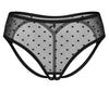 Schwarze Panties ouvert Nuites in nobler Transparenz mit Pünktchen von Obsessive – Ansicht 3