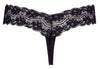 Schwarzer String mit stimulierender Perlenkette und floraler Spitze von Cottelli – Ansicht 8