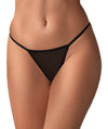 Schwarzer String Luiza mit aufwendiger Stickerei und Riemchen-Details von Obsessive – Ansicht 4