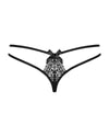 Schwarzer String Intensa aus softer Spitze mit Doppelbänder-Detail von Obsessive – Ansicht 4