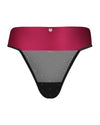Schwarzer High-Waist-String Tienesy aus Transparent-Tüll mit Satin-Bund und Schleife von Obsessive – Ansicht 3