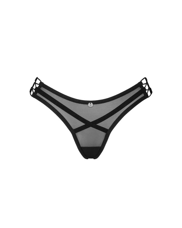Schwarzer transparenter String Roxelia mit wilden Einblicken von Obsessive – Ansicht 3