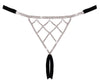 Schwarzer glamouröser String Ouvert mit funkelndem Strassbesatz von Cottelli LINGERIE – Ansicht 5