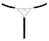Schwarzer glamouröser String Ouvert mit funkelndem Strassbesatz von Cottelli LINGERIE – Ansicht 6