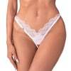 Weißer String ouvert Arrowel in Tüll-Transparenz mit Spitze | Obsessive