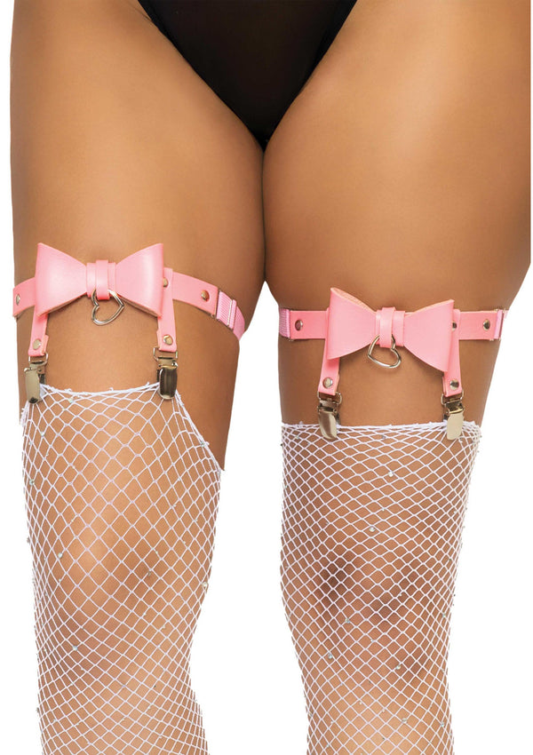 Pinkes aufreizendes Strumpfband Set mit romantischem Herzdetail von Leg Avenue – Ansicht 4