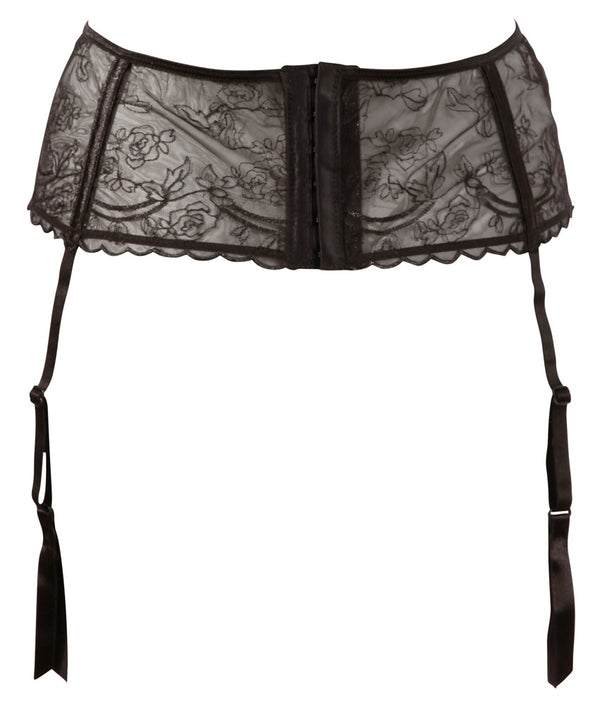 Schwarz-transparenter Strapsgurt mit Stickerei und vier Strapshaltern von Cottelli – Ansicht 5