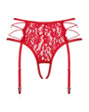 Roter Straps-String Rediosa aus Spitze mit Schnür-Seiten von Obsessive – Ansicht 4