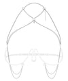 Weißer Harness-BH Lustique mit silberfarbenen Accessoires von Obsessive – Ansicht 6