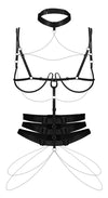 Schwarzes Harness Premisis im handgefertigten Premium-Design von Obsessive – Ansicht 7
