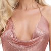 Roségoldenes verführerisches glänzendes Metall Top mit Wasserfall Ausschnitt von Cottelli ACCESSOIRES – Ansicht 5