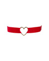 Rotes Strumpfband Elianes mit goldfarbenem Schmuckherz von Obsessive – Ansicht 2