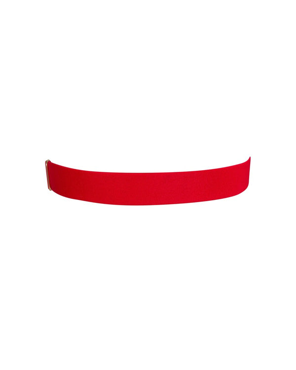 Rotes Strumpfband Elianes mit goldfarbenem Schmuckherz von Obsessive – Ansicht 3