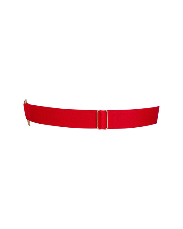 Rotes Strumpfband Elianes mit goldfarbenem Schmuckherz von Obsessive – Ansicht 4