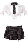 Sexy Schuluniform-Kostüm im Popstar-Look mit Krawatte, Mini und Top von Cottelli – Ansicht 6