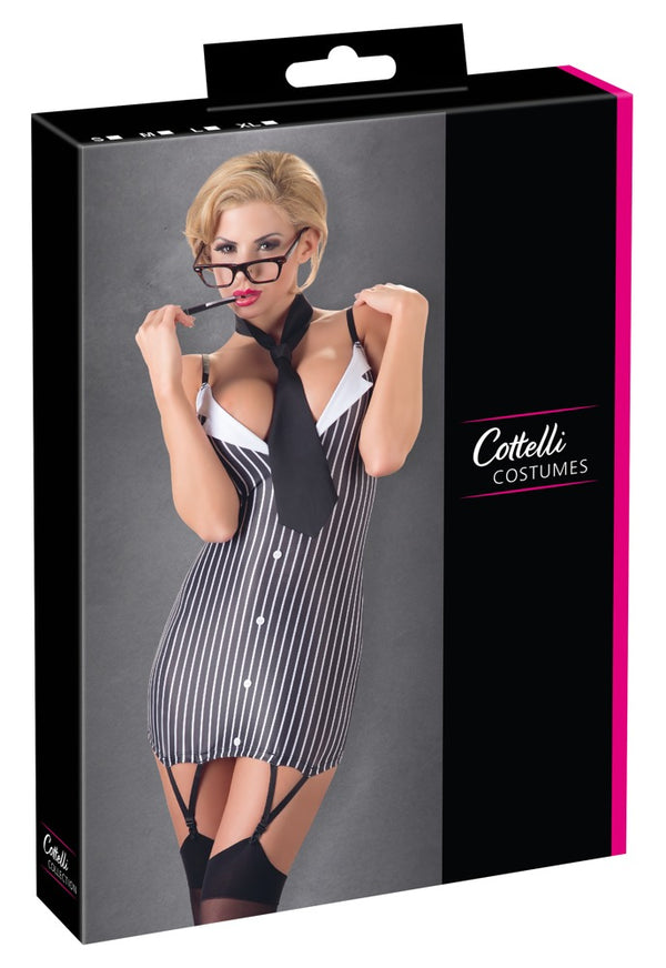 Sexy Sekretärinnen-Kostüm als enges Minikleid mit Krawatte von Cottelli
