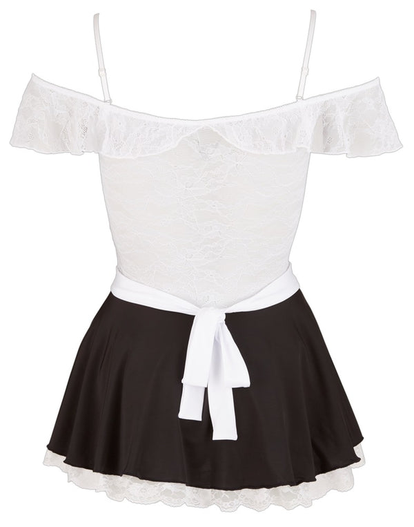 Weißes Kellnerinnen-Kostüm als Servierkleid aus Spitze von Cottelli – Ansicht 5