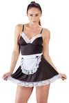Schwarzes Dienstmädchen-Kostüm im klassischen Kellnerin-Look mit Spitze und Schürze von Cottelli – Ansicht 2