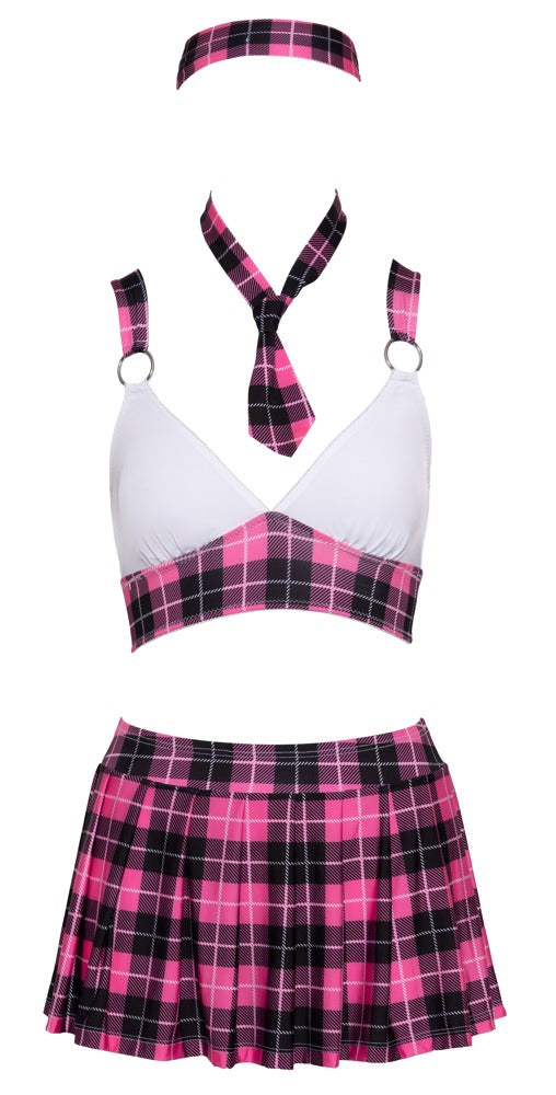 Sexy 4-teiliges Schuluniform-Kostüm im pink-schwarzen Karo-Look von Cottelli – Ansicht 7