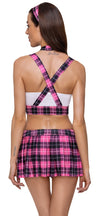 Sexy 4-teiliges Schuluniform-Kostüm im pink-schwarzen Karo-Look von Cottelli – Ansicht 5