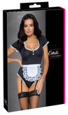 Sexy Kellnerinnen-Kostüm als Straps-Riobody mit Schürze und Spitze von Cottelli