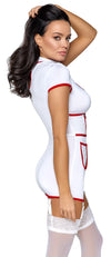 Sexy Krankenschwester-Strapskleid semi-transparent mit roten Details von Cottelli – Ansicht 5