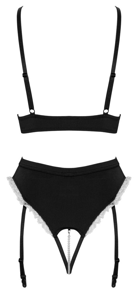 Sexy 2-teiliges Servier-Set im Ouvert-Look mit Bustier und Straps-String von Cottelli – Ansicht 7